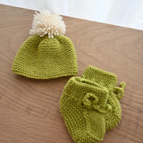 Premium Wool Beanie & Booties Set (NB)