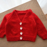 Red Wool Cardigan (6-12mths)