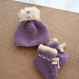 Premium Wool Beanie & Booties Set (NB)