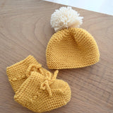 Premium Wool Beanie & Booties Set (NB)