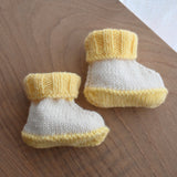 Yellow/cream Booties (0-3mths)