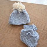 Premium Wool Beanie & Booties Set (NB)